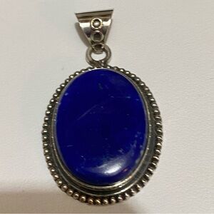 Oval Lapis Lazuli pendant with a 925 Sterling Silver setting